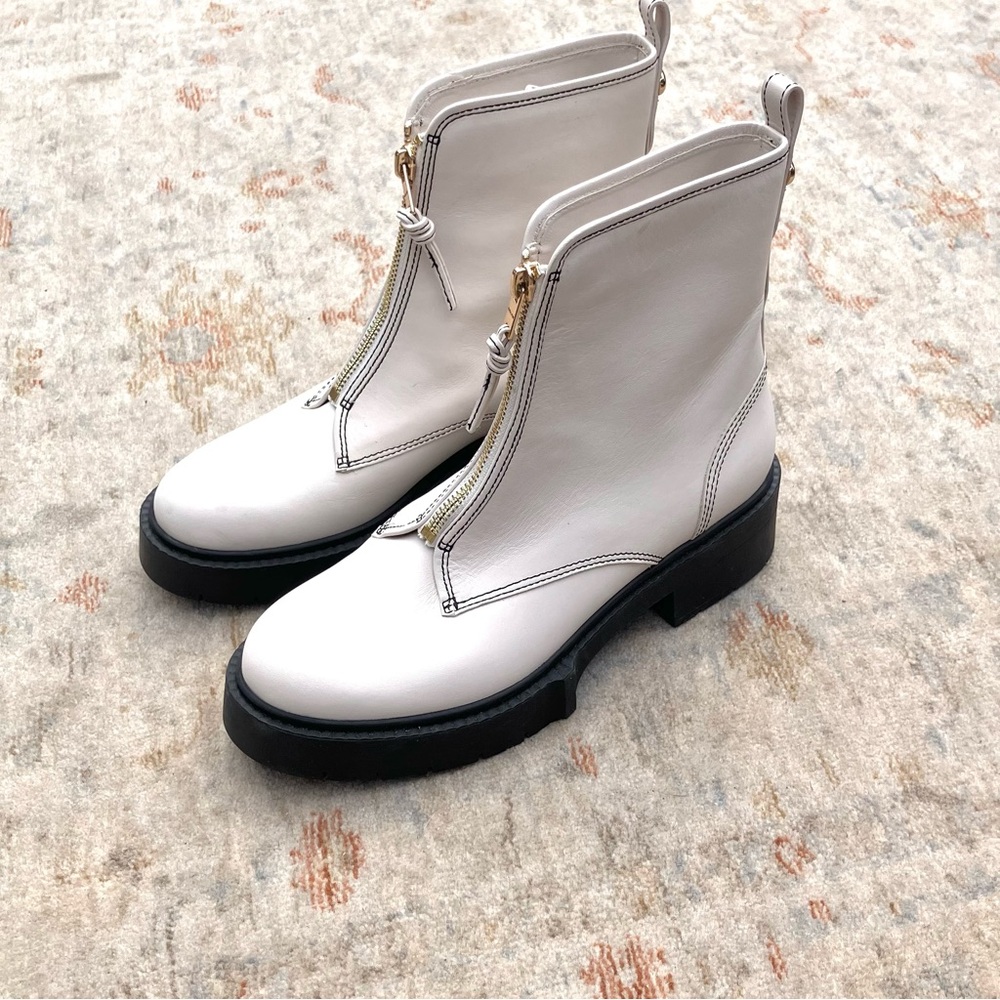 Coach White Ankle Boots with Black Sole - Picture 3 of 9
